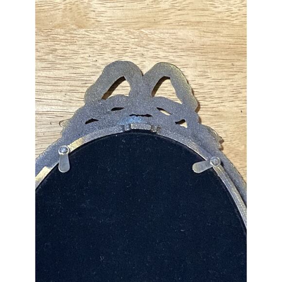 10” X 5.5” Brass Oval Ribbon Style Mirror Made in Korea Vintage Wall Hanging - Picture 8 of 10